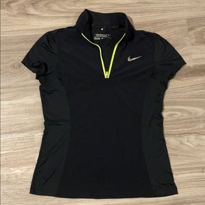 NIKE GOLF DRI FIT TSHIRT WITH NEON ZIPPER